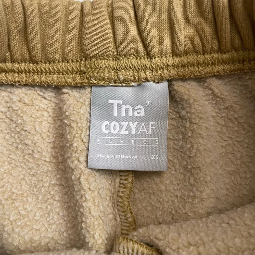 Aritzia TNA Sweat Shorts Cozy AF Fleece Lounge Athletic Travel Mustard Yellow